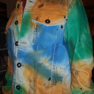 Unisex Tie Dye Denim Jacket